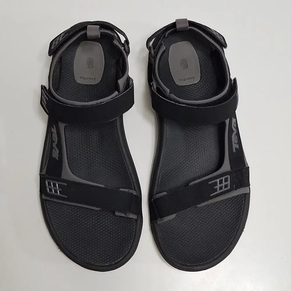 Teva Minam Sandals Mens 10 Hiking Strappy Comfort Low Top Flat Hook & Loop Black